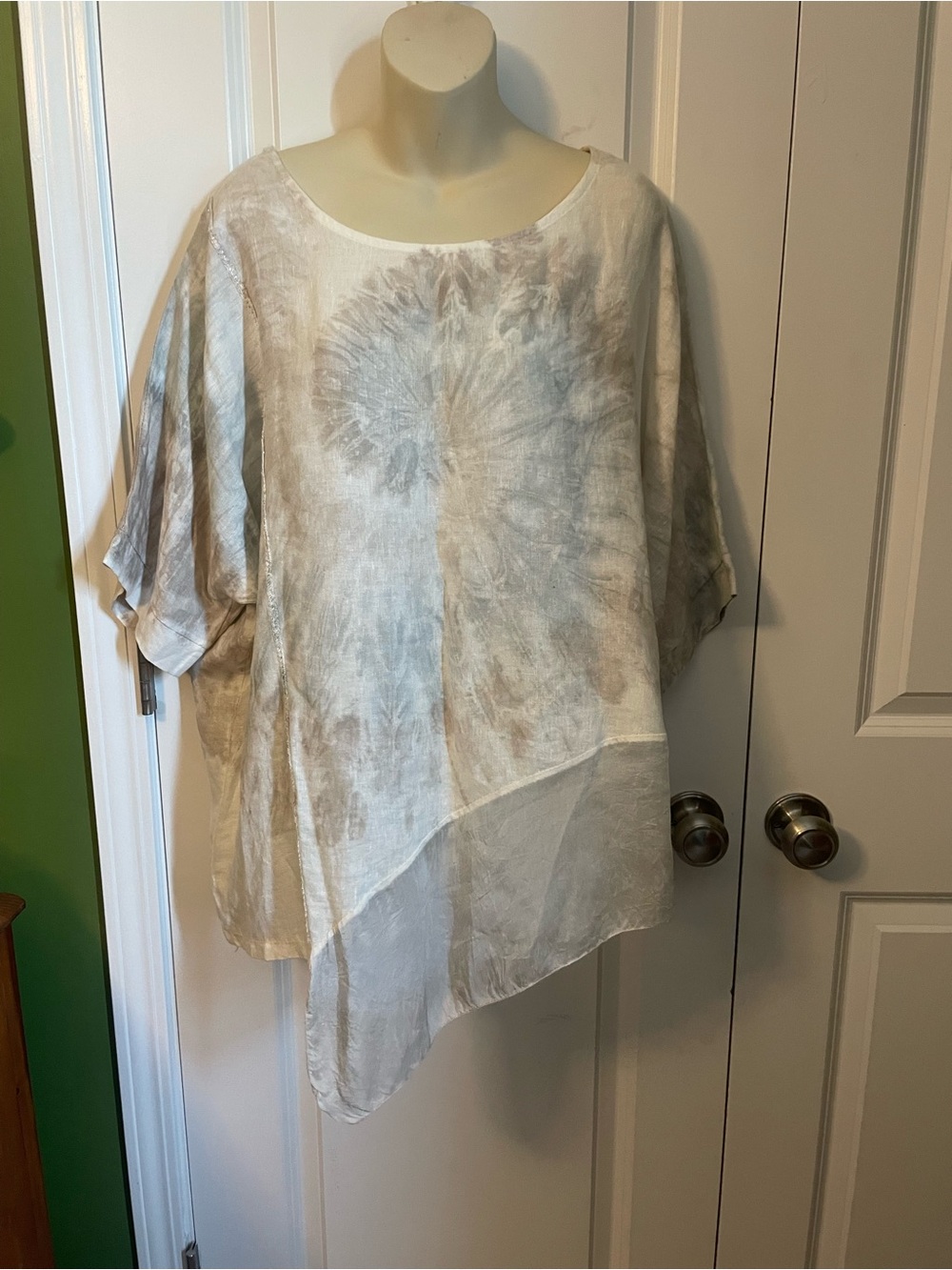 NT by Amari Light Wash Tie Dye Linen Shirt XL